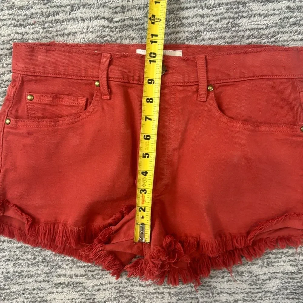 NWT The Great. the Cutoff Short Vintage Poppy Sz 26 Orange